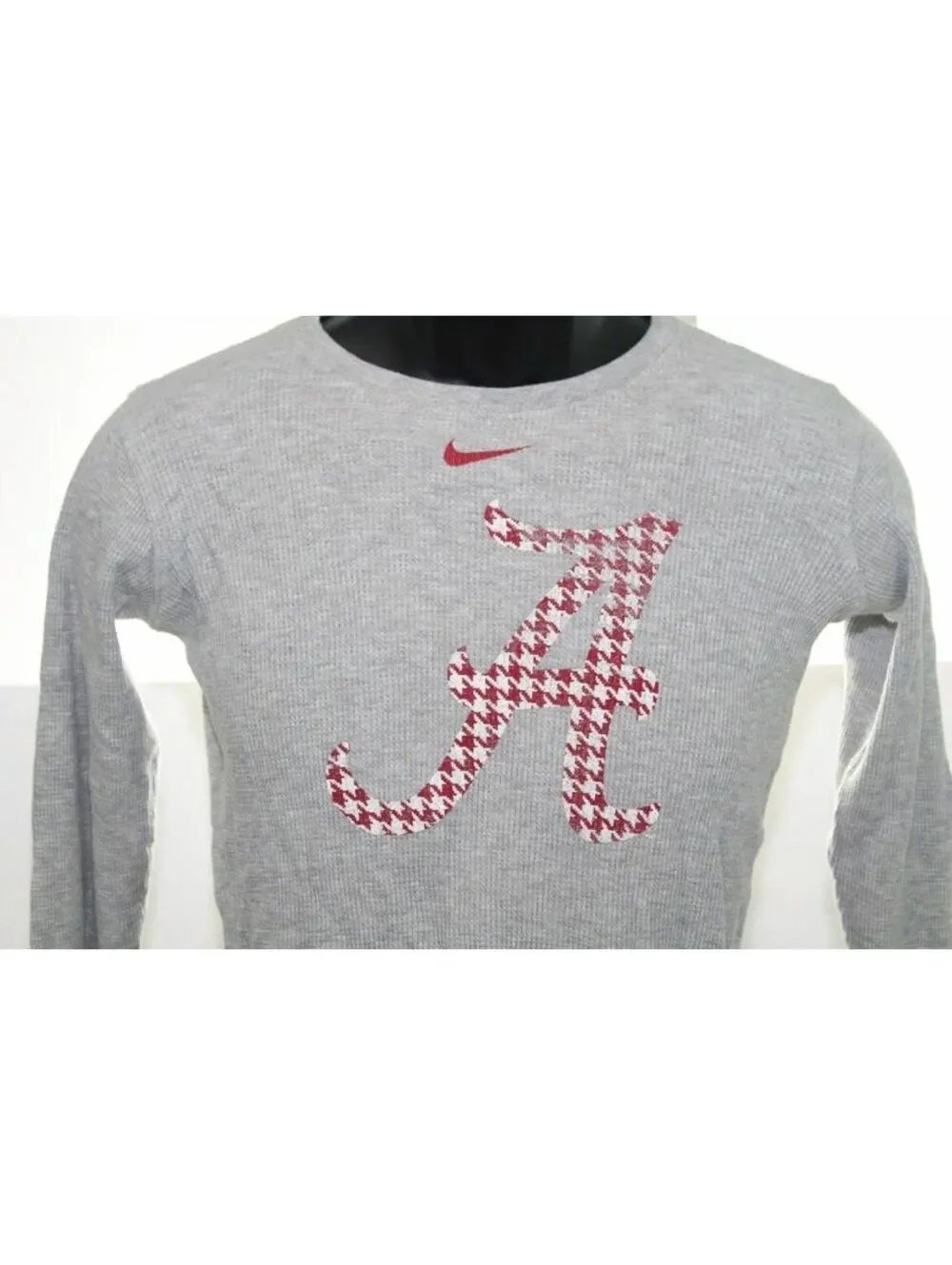 Nike Alabama Crimson Tide Gray Thermal Knit LongSleeve T Shirt Womens Small 8/10